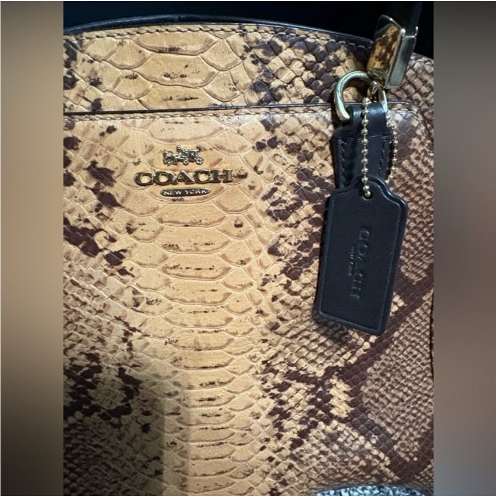 Coach Brown Python Embossed Leather Bennet Bag Wi… - image 6